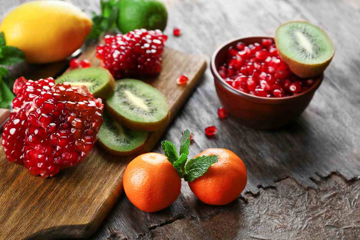 kiwi e melograno frutti autunnali