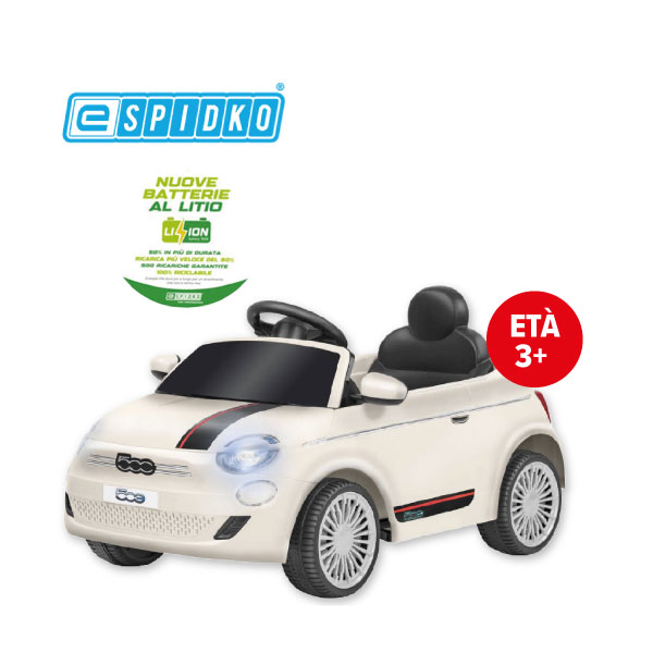 AUTO BT LI-ION FIAT 500 E BIANCA 12,6V 4,5AH R/C