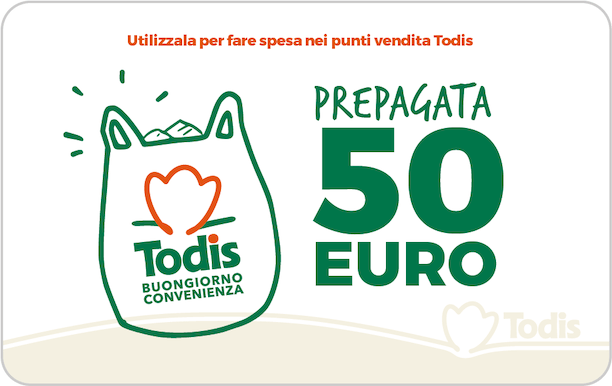 Carta prepagata Todis 50 Euro