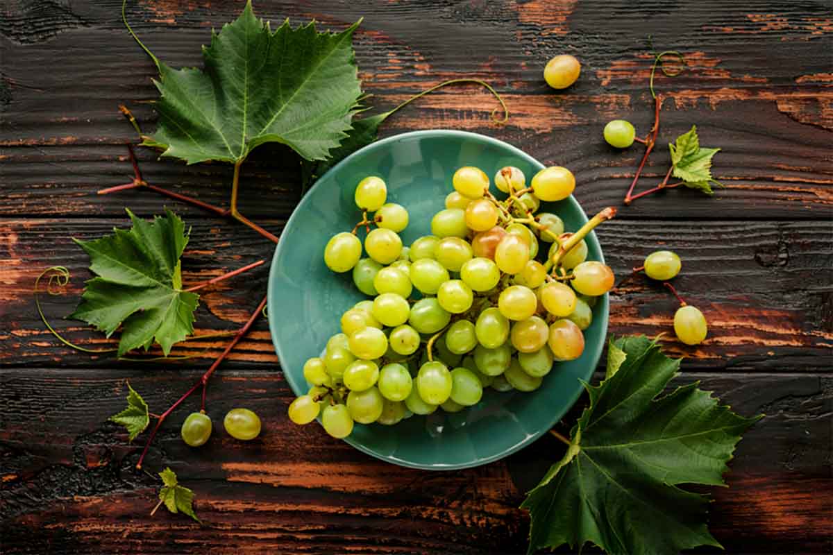 Uva bianca a tavola